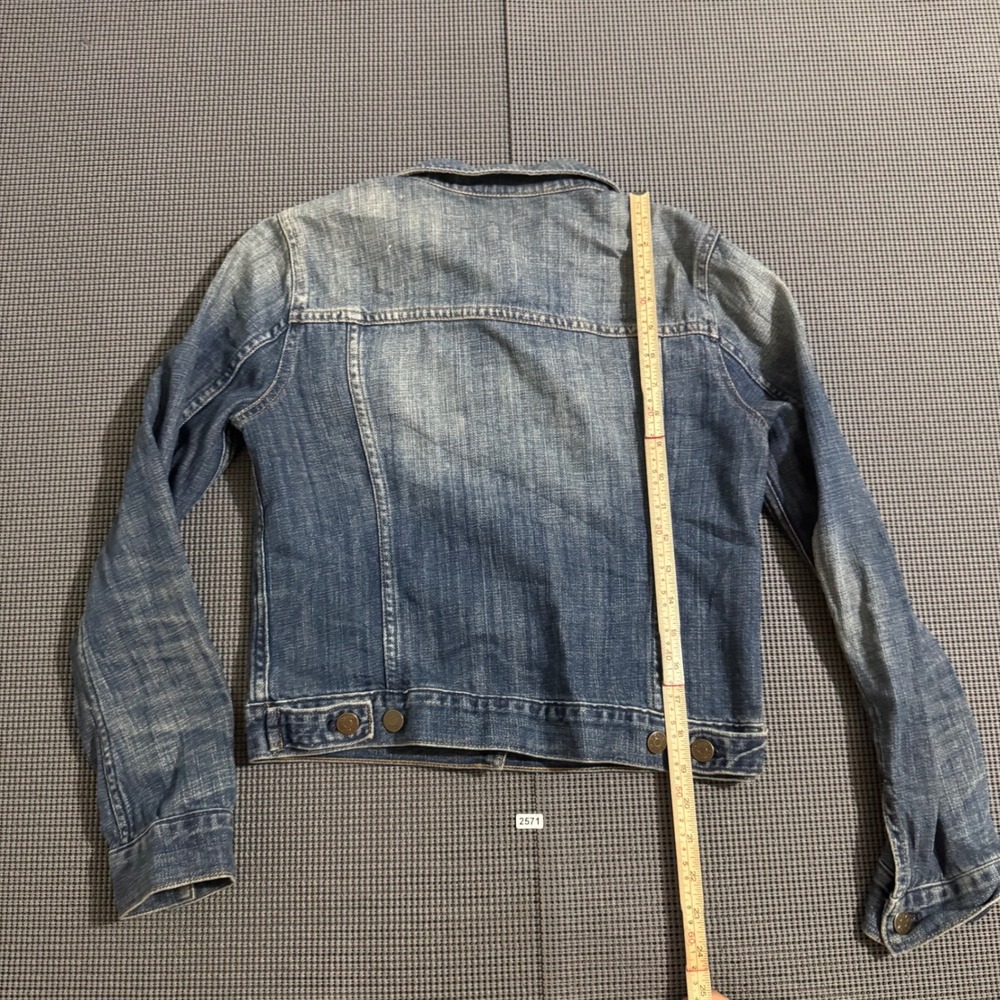 J.Crew Indigo Denim Trucker Jacket Blue Faded Wash Size XS - Picture 6 of 7